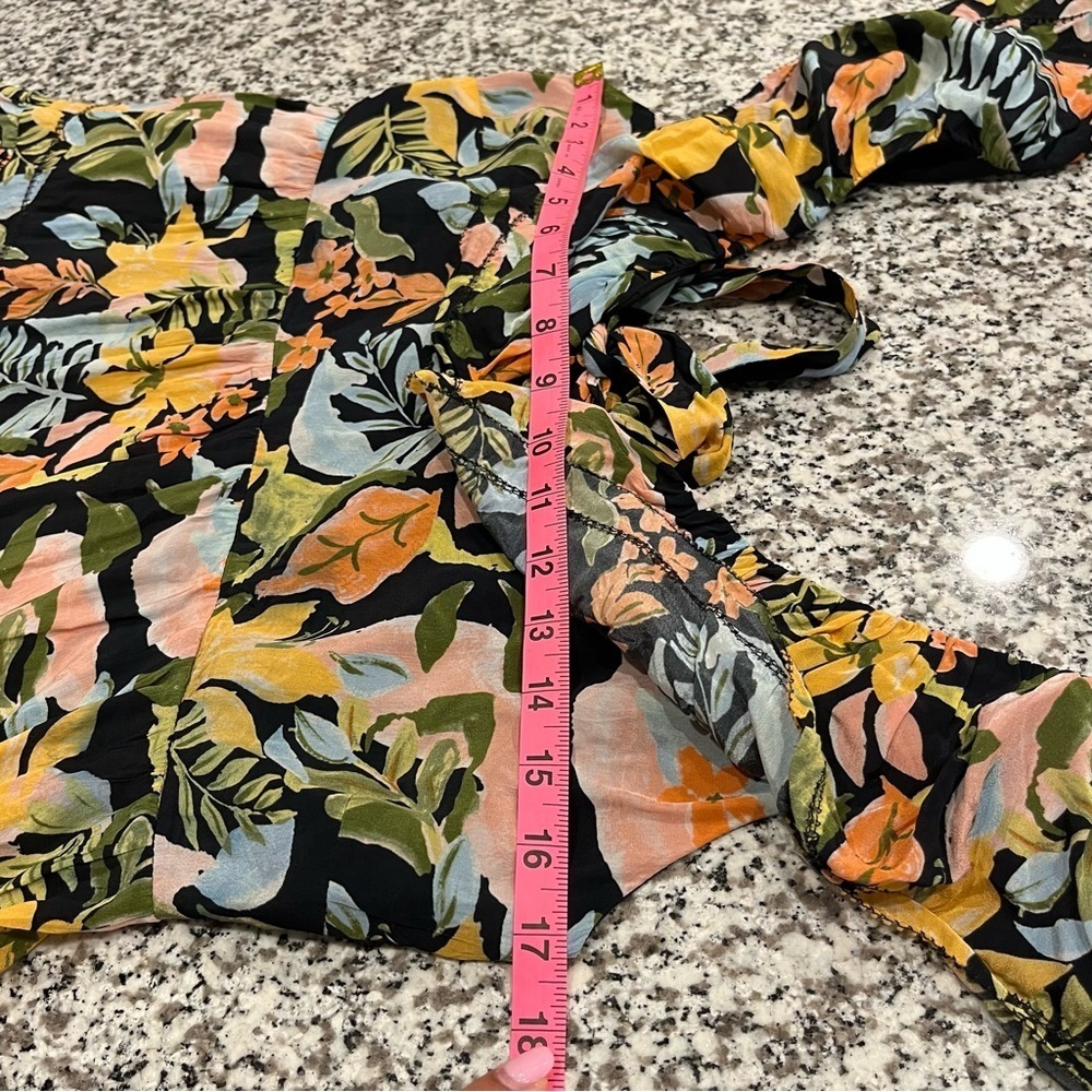 SAYLOR Karalyn Dress Babydoll Tropical Floral Ruffle Mini Dress Size Large - Picture 8 of 9